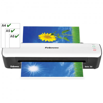Fellowes Sola A4 Laminator, Up to 125 Microns  with Release Lever and Sleep Mode, Warms Up in 4 Minutes