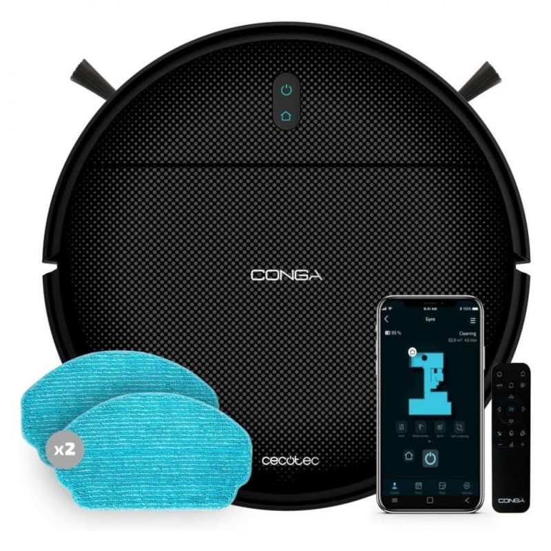 Cecotec Robot Vacuum Cleaner, Control With App and 120 Minutes of Autonomy,  Black