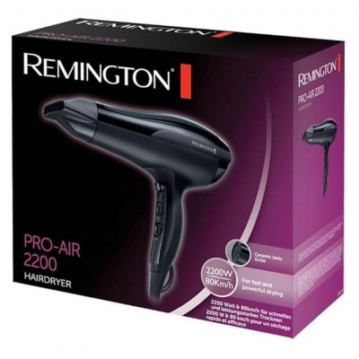 Remington Pro-Air,  2200W Hair Dryer with Ions for Brighter and Less Frizzy Results, Black
