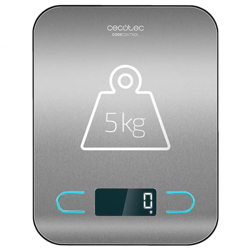 Cecotec CookControl - High-precision digital kitchen scale, stainless steel platform, 5 kg, accuracy of 1 g Cecotec CookControl - High-precision digital kitchen scale, stainless steel platform, 5 kg, accuracy of 1 g