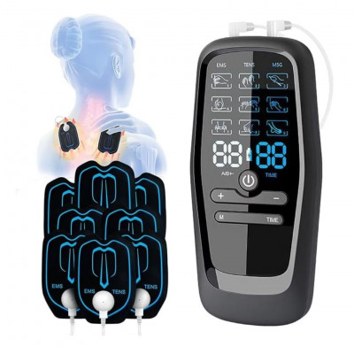 Warmbase 3 in 1 TENS/EMS/Massage Professional Pain Stimulator with 27 Modes and 30 Intensities, 2 Channels 8 Electrodes