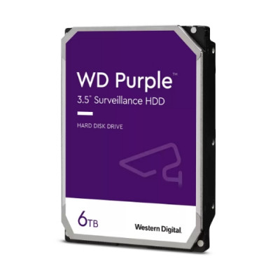 HD WD SATA3 6TB 3.5" PURPLE INTELLIPOWER 256mb cache 24x7 - (IDEALI PER DVR/PVR) - WD64PURZ