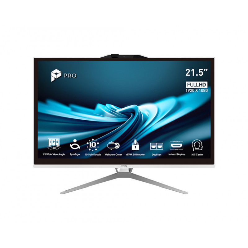 MSI Pro AP222T 14M-262IT All-in-One PC workstation Intel® Core™ i5 i5-14400 54.6 cm (21.5") 1920 x 1080 pixels Touchscreen 8 GB