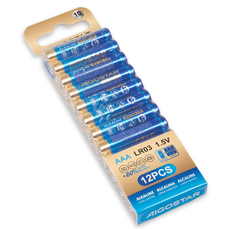 Aigostar LR03 AAA Alkaline 1,5v Pack of 12