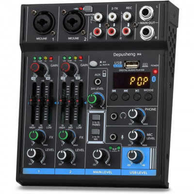 Professional 4Way Audio Mixer with complete functions