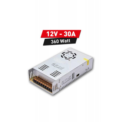 Driwei / Europa Tek DA-30A — 12V 30A 360W Power Supply (IP44) LED strips & signage, light-box modules, CCTV cameras, instruments