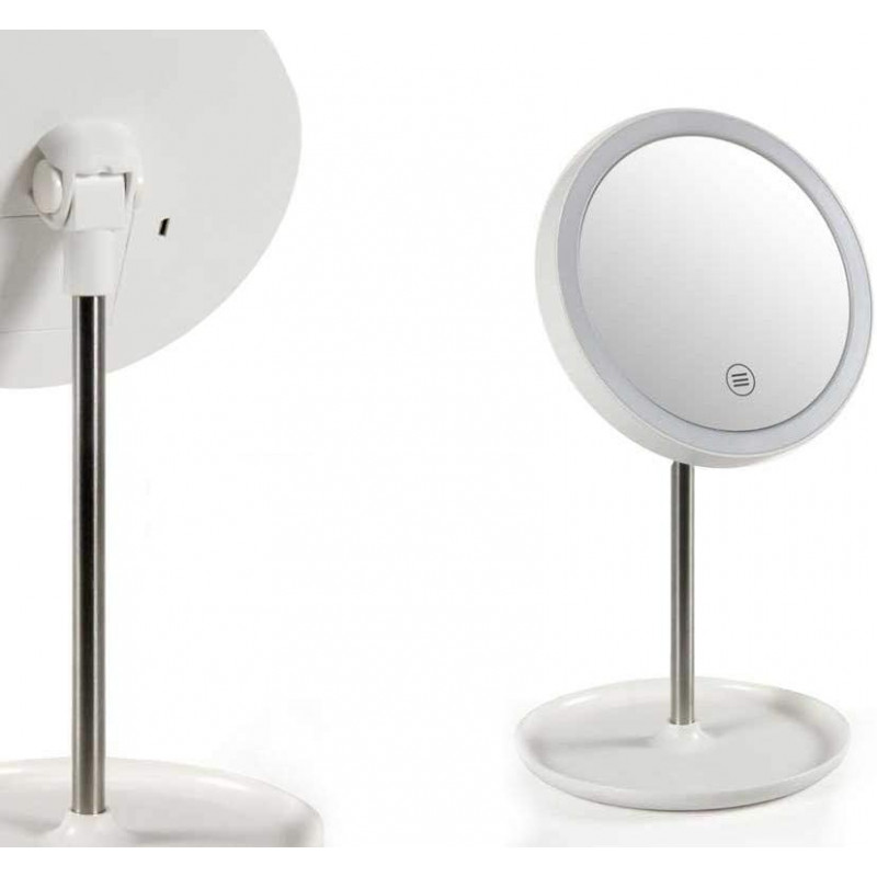 Driwei TE-B0246 — LED Makeup Mirror, 25 LEDs, Ø150 mm, 90° Tilt, Battery-Powered