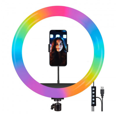 ALLPRESS 14 RGB Soft Ring Light 36 cm – 39 RGB Modes, 3 Color Temperatures, USB Powered – Model 06524