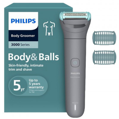 Philips Body Groomer 3000 Series Body & Balls Skin-Friendly Trimmer Wet & Dry