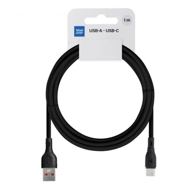 Blue Star USB-A to USB-C Cable 60W 3A ECO 1m, Black