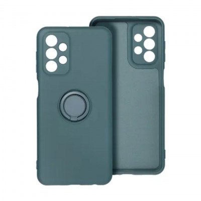 Case for Samsung Galaxy A26 5G Silicone Ring Protective Cover with Stand Grip Shockproof, Green