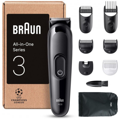 Braun Series 3 All-in-One Trimmer 8-in-1 Beard Hair Body Grooming Kit with 14 Length Settings Rechargeable