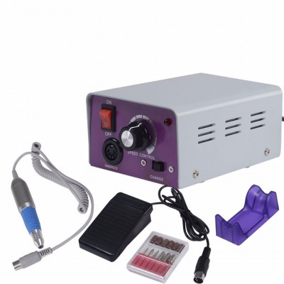 Europa Tek  Professional Electric Nail Drill Machine 20000RPM Nail File Kit with Foot Pedal and Speed Control