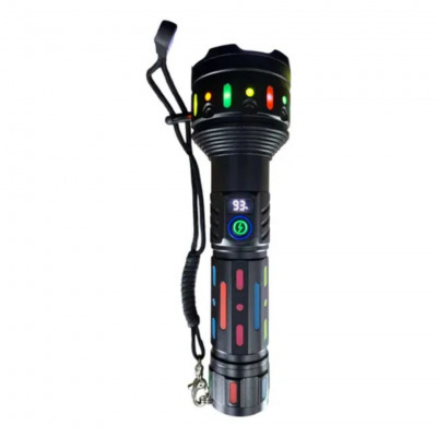 MU Multifunction LED Flashlight with Telescopic Zoom USB Rechargeable Torch 1500mAh Battery High Power Light