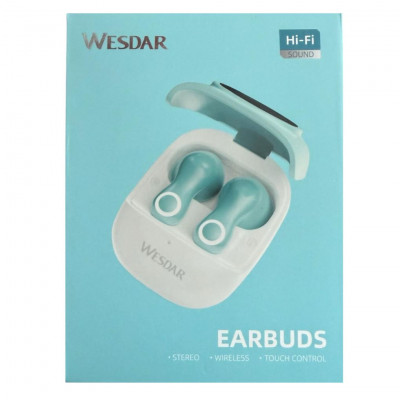 Wesdar TWS1085 Wireless Earbuds Bluetooth 5.4 Touch Control HiFi Stereo Earphones with Charging Case Type-C Portable Headphones
