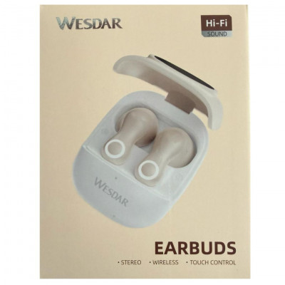 Wesdar TWS1085 Wireless Earbuds Bluetooth 5.4 Touch Control HiFi Stereo Earphones with Charging Case Type-C Portable Headphones