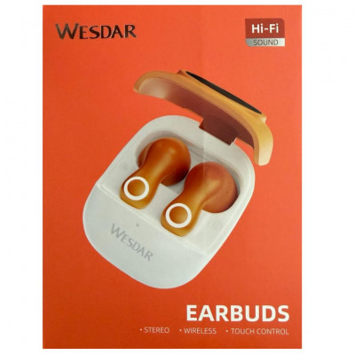 Wesdar TWS1085 Wireless Earbuds Bluetooth 5.4 Touch Control HiFi Stereo Earphones with Charging Case Type-C Portable Headphones