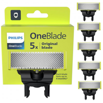 Philips OneBlade Original Blade 5 Pack Replacement Blades for OneBlade Trimmer