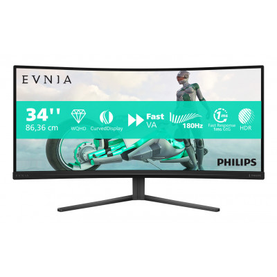 Philips Evnia 34M2C3500L 00 computer monitor 86.4 cm (34") 3440 x 1440 pixels Wide Quad HD LCD Black