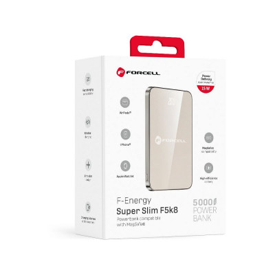 Forcell MagSafe Powerbank 5000mAh F-Energy SuperSlim 15W Titanium