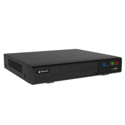 NVR 9 CANALI ATLANTIS A11-NVR0904P-AK di cui 4 canali PoE risoluzione max 8Mpx 25fps Switch 4 porte PoE 45W uscita HDMI-4K/VGA