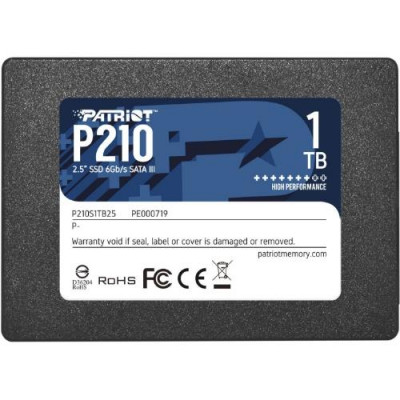 SSD PATRIOT  1TB P210 2.5" SATA3 READ:510MB/WRITE:440 MB/S - P210S1TB25