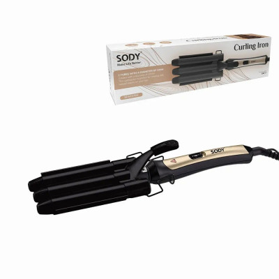 Sody SD5027BK Triple Barrel Curling Iron 22mm Waves Hair Styler 100W 230V Voluminous Natural Curls