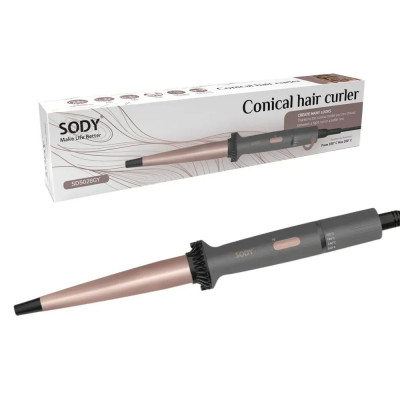 Sody SD5028GY Curling Iron 13-25mm Adjustable Barrel 100-200°C LED Ring 38W 230V Hair Curler Grey