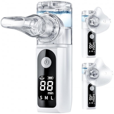 Portable Ultrasonic Nebulizer Silent Aerosol Machine with Digital Display Adjustable Mist for Adults Children