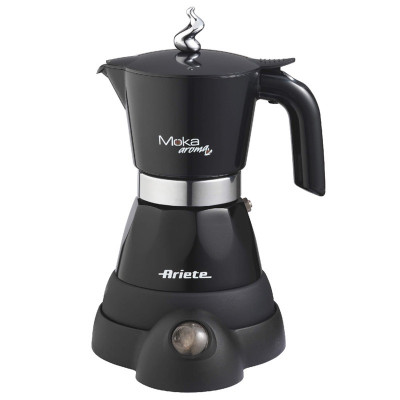 Ariete 1358/11 Moka Aroma Electric Coffee Maker Black 400 W, 2 or 4 Cups, 360° Base