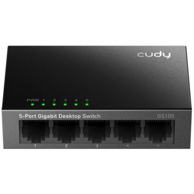 Cudy GS105 5-Port Gigabit Unmanaged Metal Switch, 5 x RJ45, Desktop and Wall-Mount