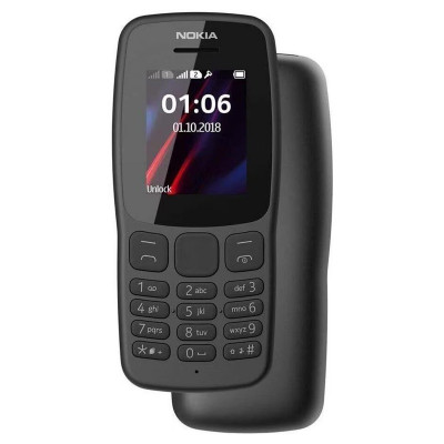 Nokia 106 Dual SIM Black Mobile Phone, 2G Dual Band, 1.88-inch LCD, 800 mAh Battery