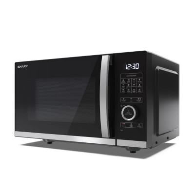 Sharp YC-QG254AE-B Countertop Microwave Oven with Grill, 25 L, 900W Microwave, 1000W Grill, Flatbed, Black