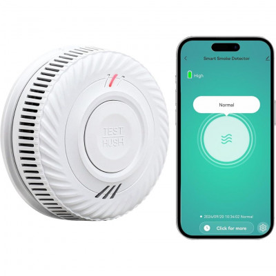 PHYSEN Smart WiFi Smoke Detector 10 Year Battery EN14604 Fire Alarm Tuya Smart Life App Photoelectric Sensor