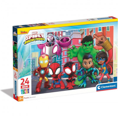 Clementoni SuperColor Marvel Spidey Puzzle 24 Maxi Pieces Kids Educational 62x42cm Made in Italy Age 3+