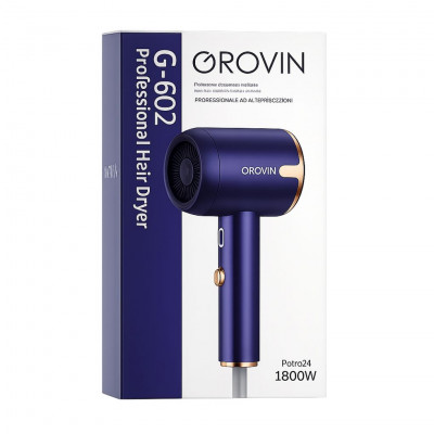 Grovin G-602 Professional Hair Dryer 1800W High Speed 3 Speed 2 Heat Settings Powerful Salon Performance Blue