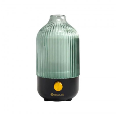 MU MUBL-003 Handmade Glass Aroma Diffuser Ultrasonic Humidifier RGB LED 100ml USB Air Diffuser Black