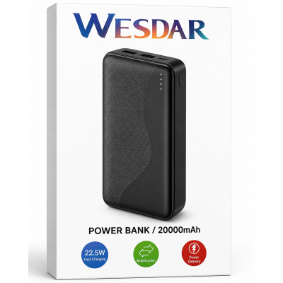 WESDAR S659 Power Bank 20000mAh 22.5W Fast Charging USB-C PD Multifunction Portable Charger