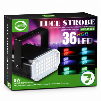 RGB LED Strobe Light 36 LEDs 9W Sound Activated Party Light Disco Stage Lamp Compact DJ Lighting Effects