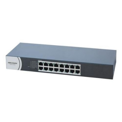 Hikvision DS-3E0516R-O 16-Port Gigabit Unmanaged Rackmount Switch with Metal Housing for Network Expansion for professional use