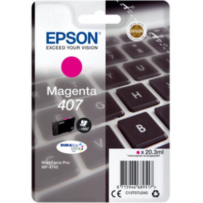 Epson C13T07U340 Original Magenta Ink Cartridge for WorkForce Pro WF-4745DTWF, 20.3ml, 1900 Pages Yield, Single Pack