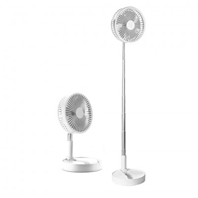 MU Rechargeable Foldable Table Fan USB Portable Adjustable Height Fan 4 Speeds 180° Rotation White