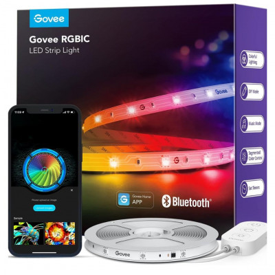 Govee RGBIC LED Strip Lights 5m Bluetooth App Control Music Sync 64 Scene Modes Segment Colour Control
