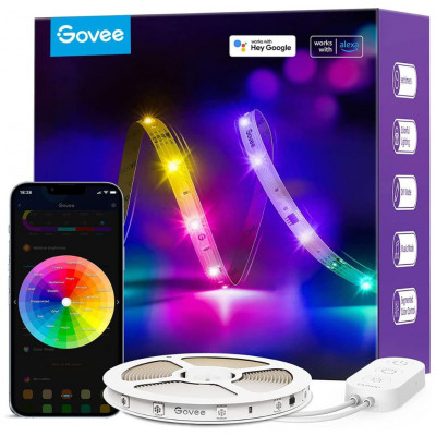 Govee RGBIC Smart LED Strip Lights 5m WiFi Alexa Google Assistant Music Sync App Control Multi-Colour Lighting