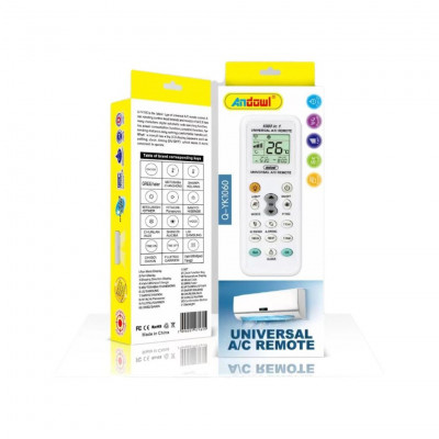 Andowl Q-YK1060 Universal Air Conditioner Remote Control Compatible with 1000+ AC Models LCD Display Timer Function