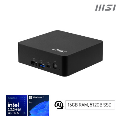 MSI Cubi NUC AI+ 3MG Intel Core Ultra 5 322 (12MB Cache), 16GB DDR5-SDRAM, 512GB SSD, Intel Graphics, LAN, WLAN, Bluetooth,