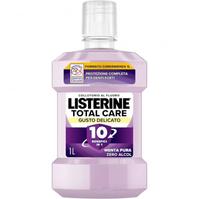 Listerine Total Care Zero Alcohol Pure Mint Mouthwash 1L Fluoride Mouthwash 10 Benefits Complete Oral Care