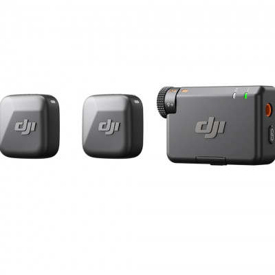 DJI Mic Mini Wireless Microphone System Dual Transmitters Receiver Noise Cancellation 400m Range for Camera Smartphone