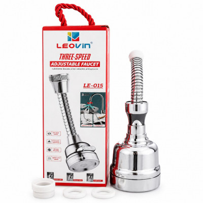 LEOVIN 360° Adjustable Kitchen Faucet Aerator 3 Spray Modes Flexible Sink Tap Extender Splash Filter Water Saving LE-015
