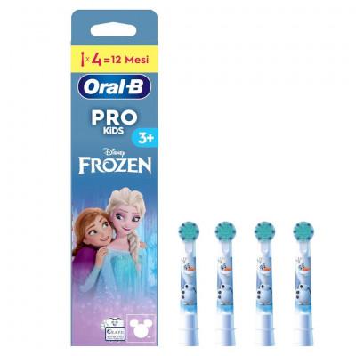 Oral-B Pro Kids 3+ Disney Frozen Replacement Brush Heads – 4 Pack, Extra Soft Bristles for Electric Toothbrushes